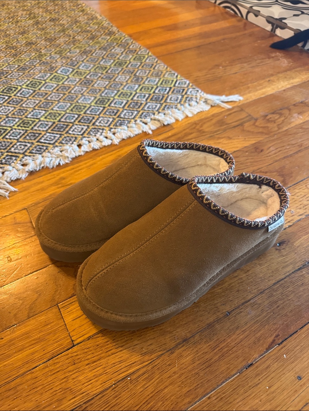 Bearpaw Brown Suede-Look Cozy Slide Slippers
